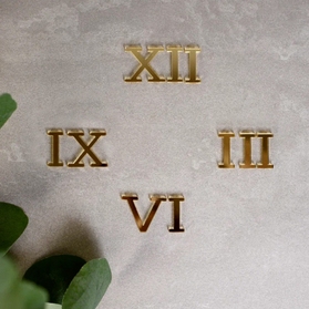 Цифры римские для часов №11, цвет золото (4 шт)